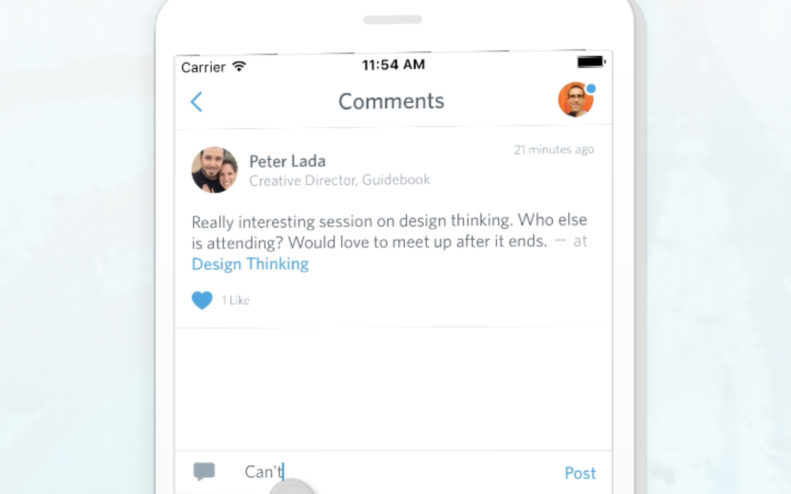 Guidebook adds Facebook-like tool