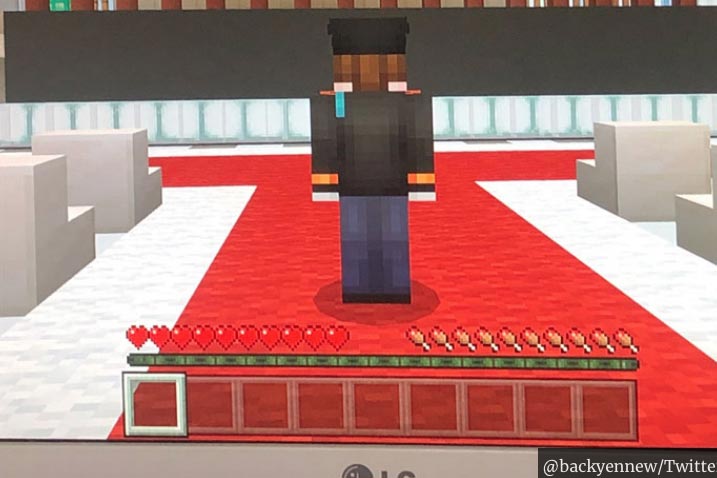 Japanese children hold virtual Minecraft school graduation