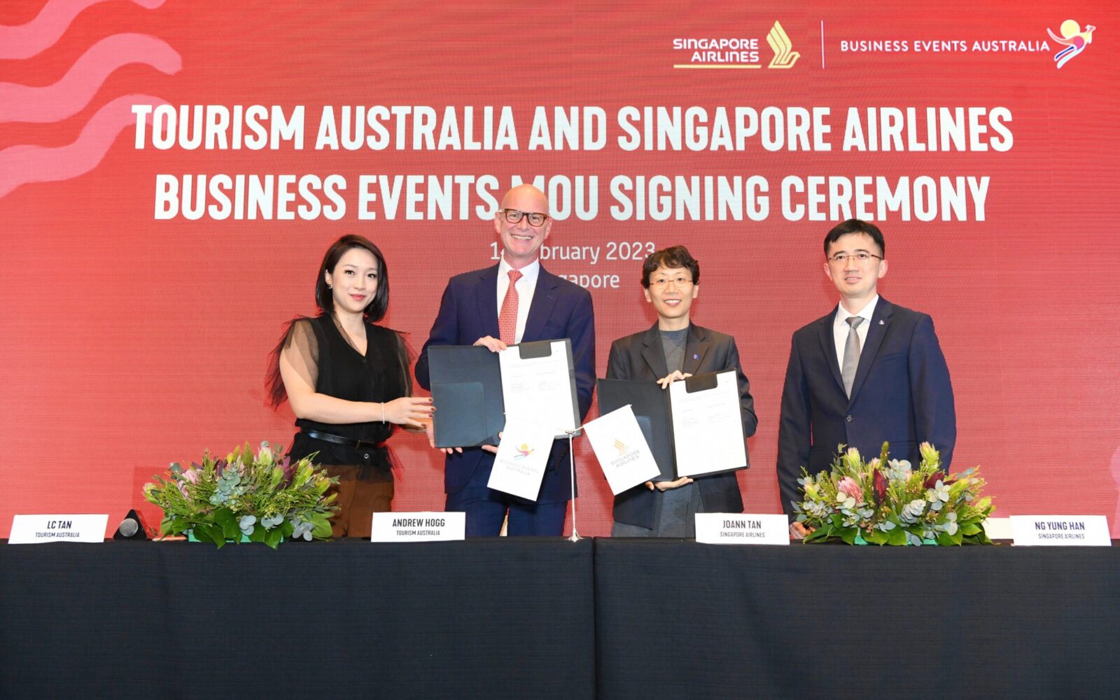 MOU boosts business events for Tourism Australia and Singapore airlines