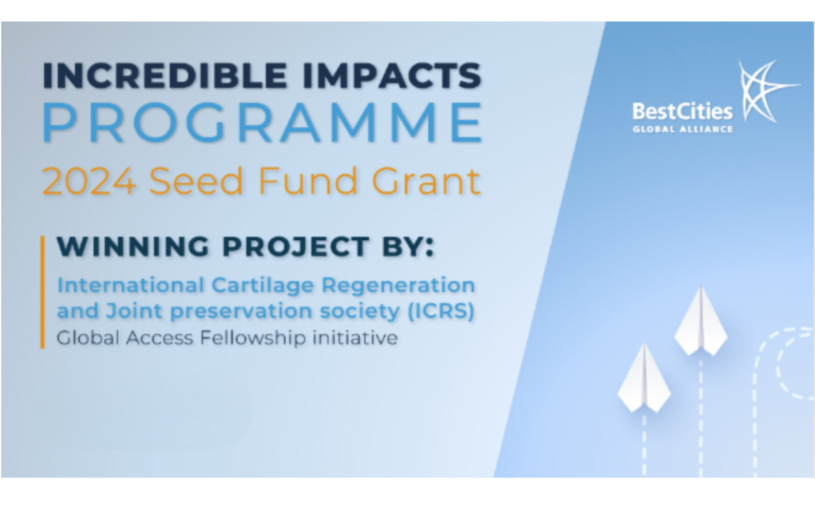 BestCities and ICCA award 2024 Incredible Impacts Programme seed grant